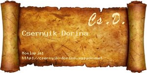 Csernyik Dorina névjegykártya